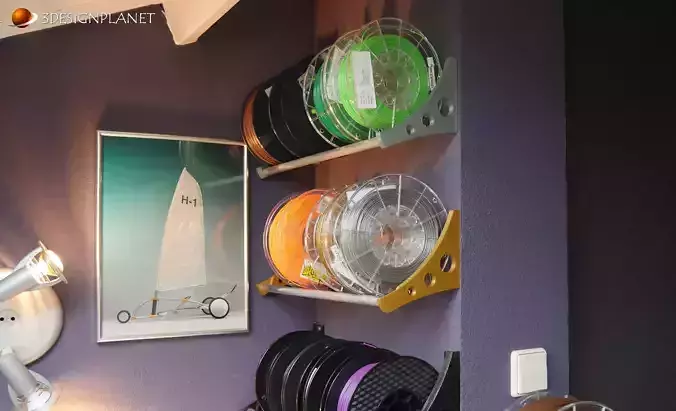 Wall mount spool holder for filament