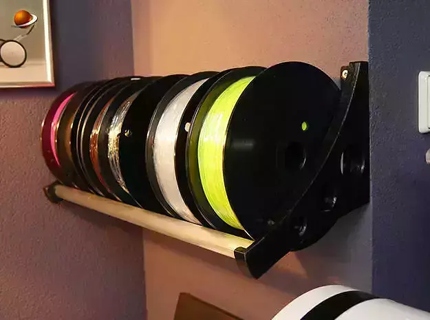 Wall mount spool holder for filament 3D print model
