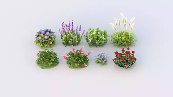 Flower Pack G02 Low-poly 3D model