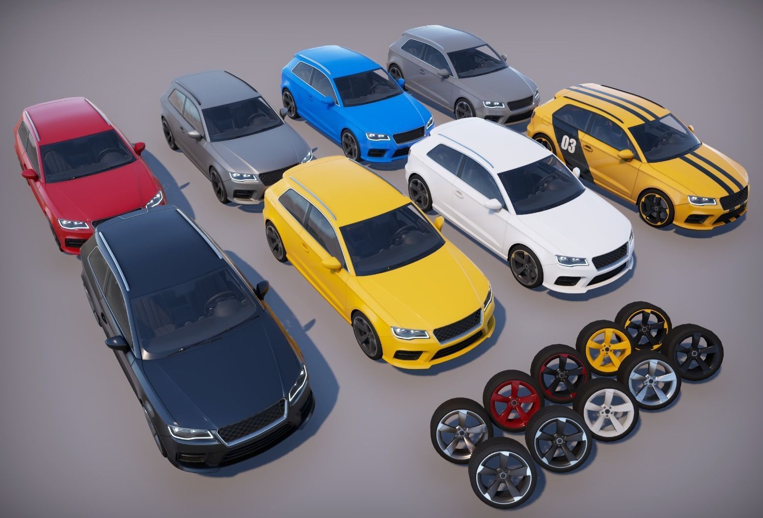 Realistic Car HD 03 Low-poly 3D model_25