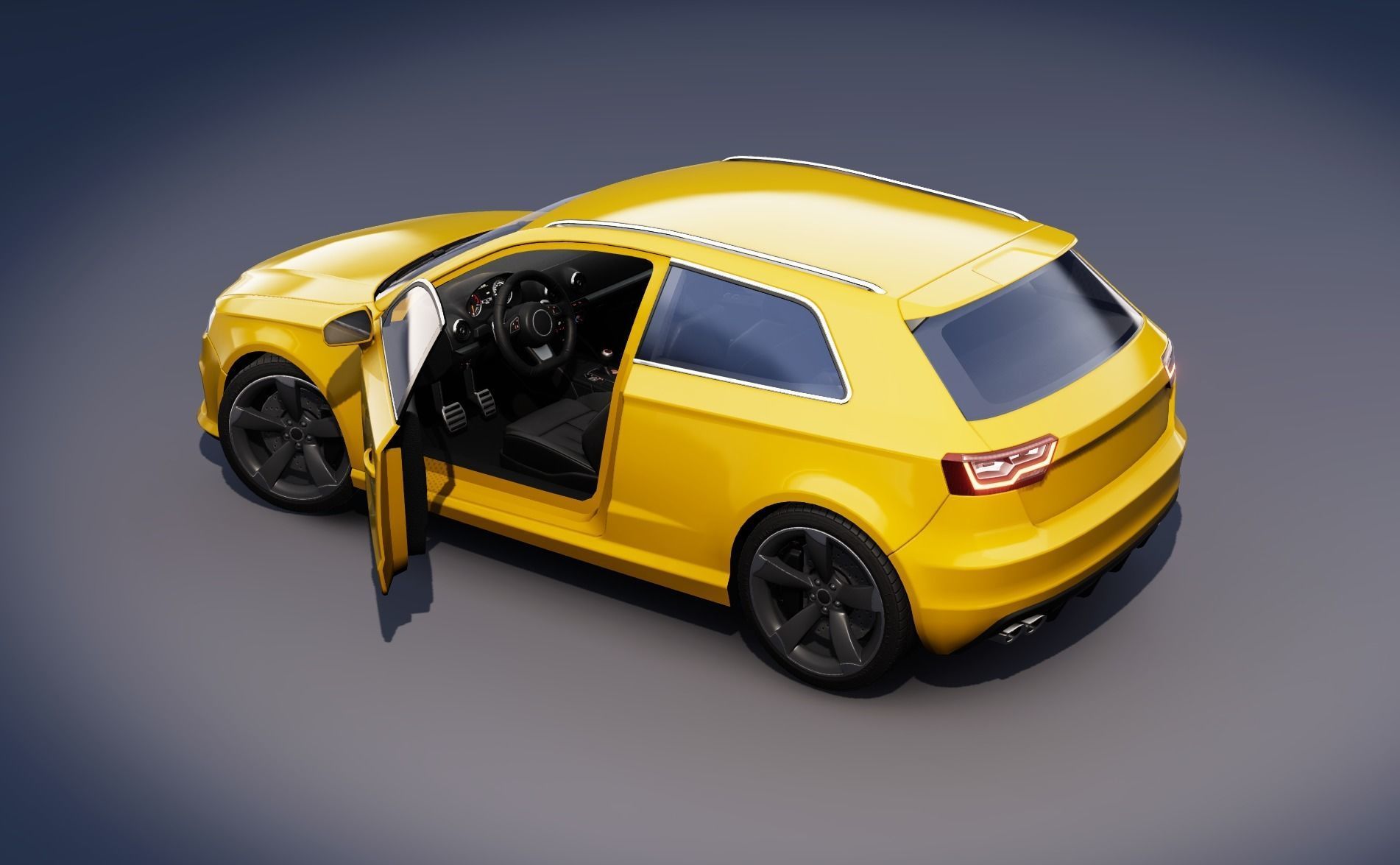 Realistic Car HD 03 Low-poly 3D model_15