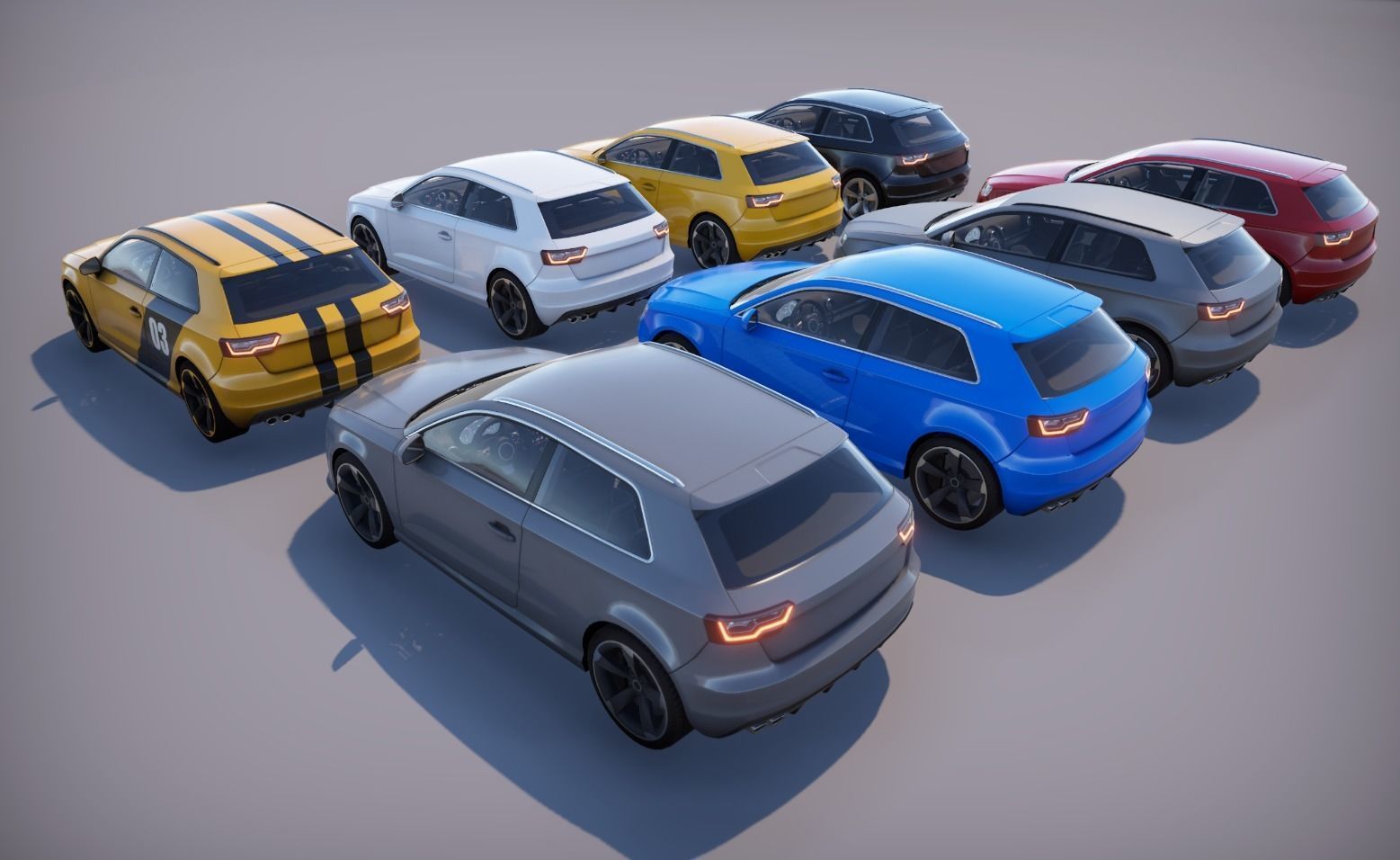 Realistic Car HD 03 Low-poly 3D model_23