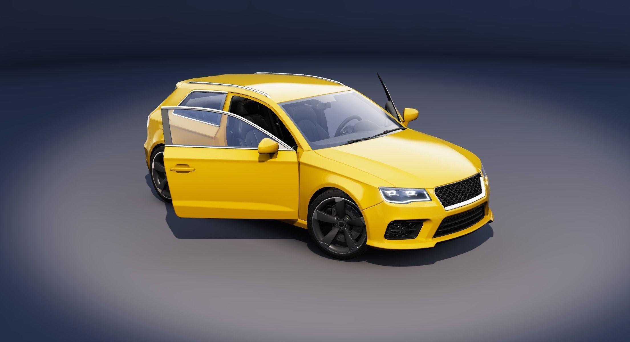 Realistic Car HD 03 Low-poly 3D model_19