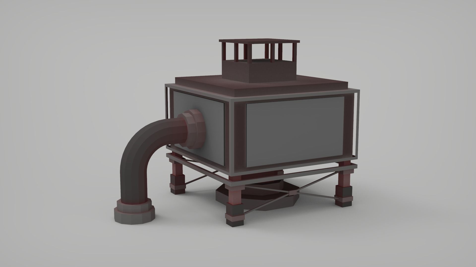 Rooftop pack - 17 Pieces Low-poly 3D model_11