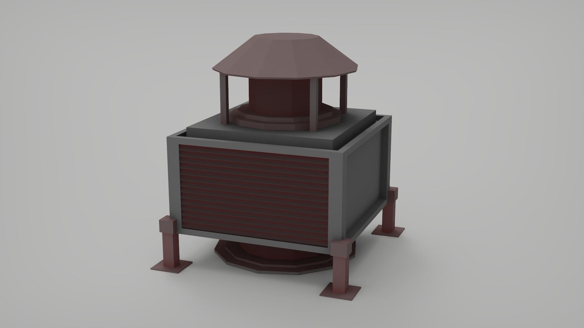 Rooftop pack - 17 Pieces Low-poly 3D model_9