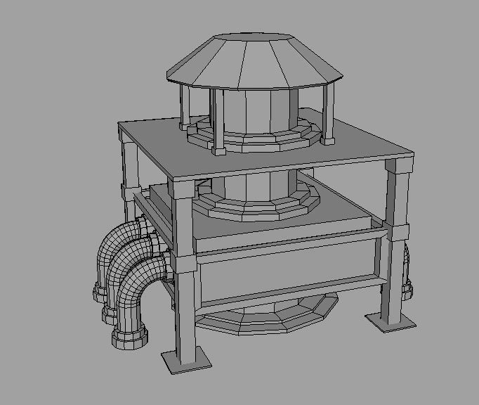 Rooftop pack - 17 Pieces Low-poly 3D model_23