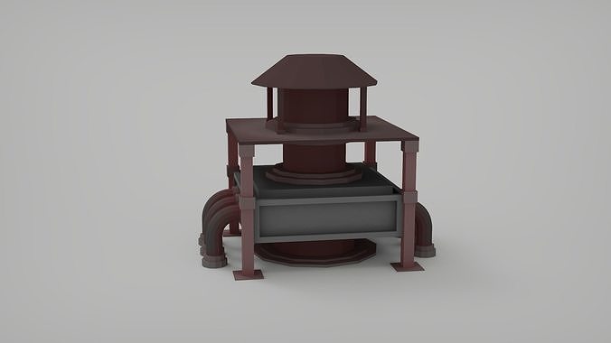Rooftop pack - 17 Pieces Low-poly 3D model 7