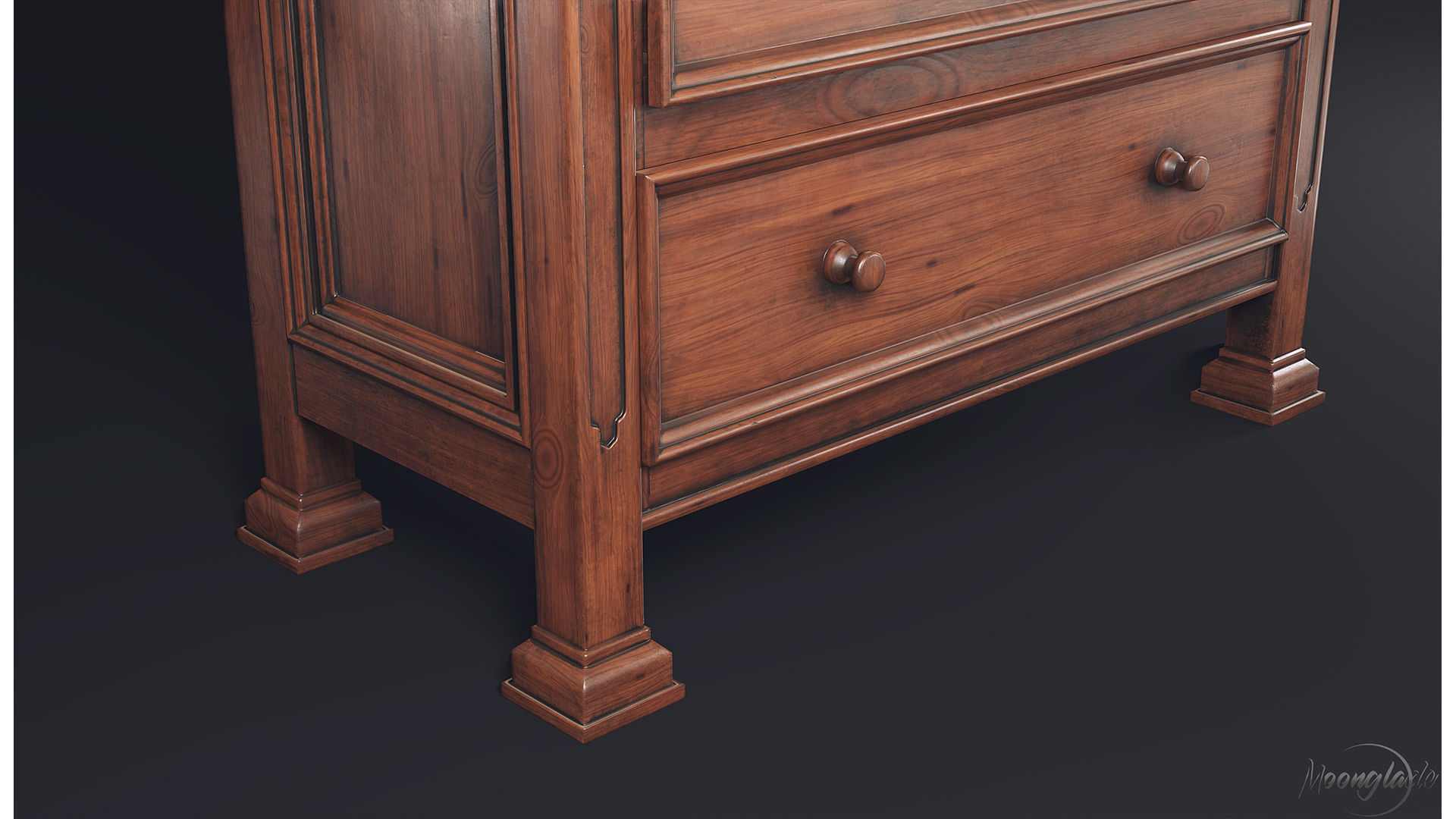 Gothic Furniture Collection Low-poly 3D model_7