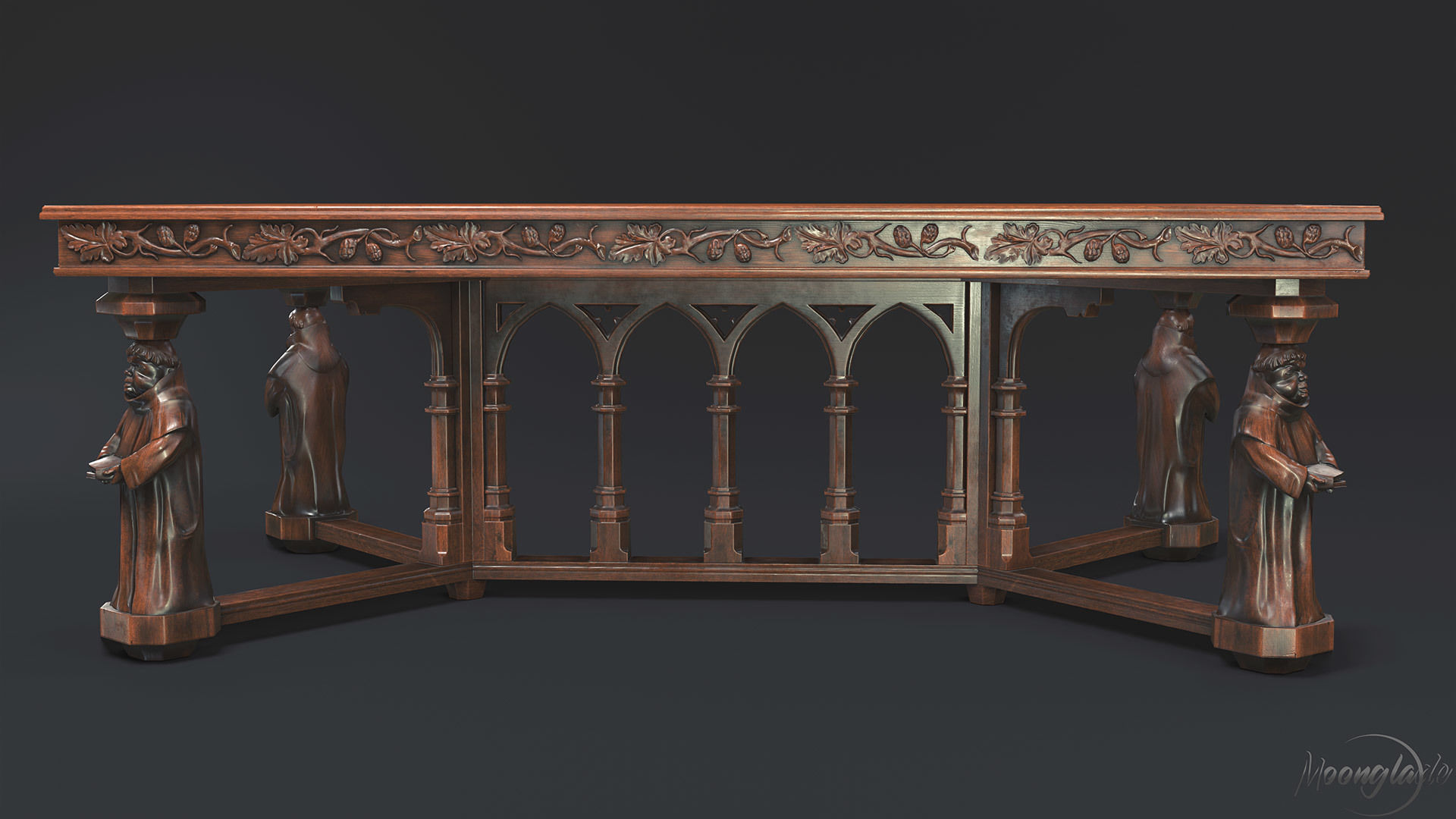 Gothic Furniture Collection Low-poly 3D model_23