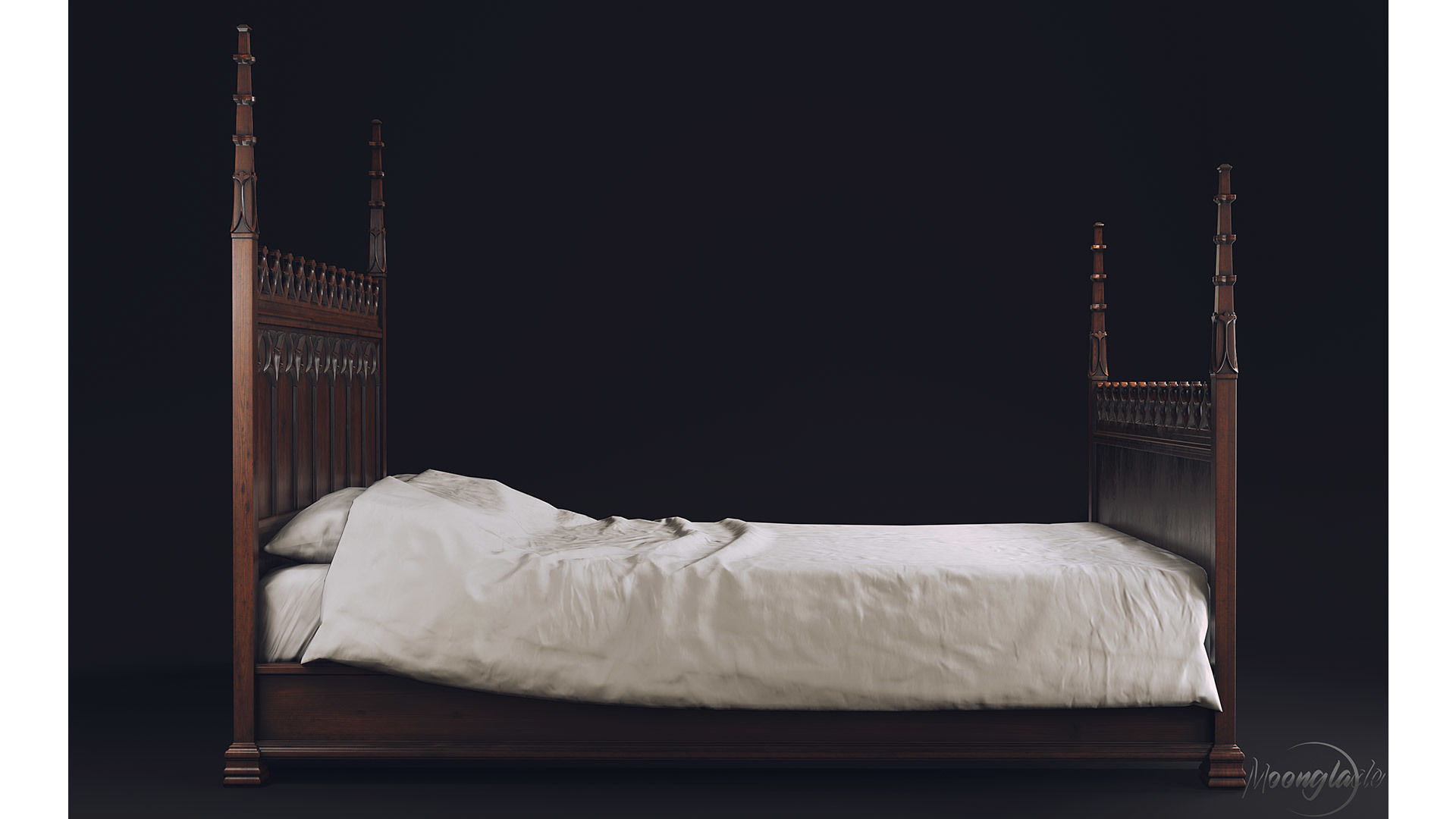 Gothic Furniture Collection Low-poly 3D model_2