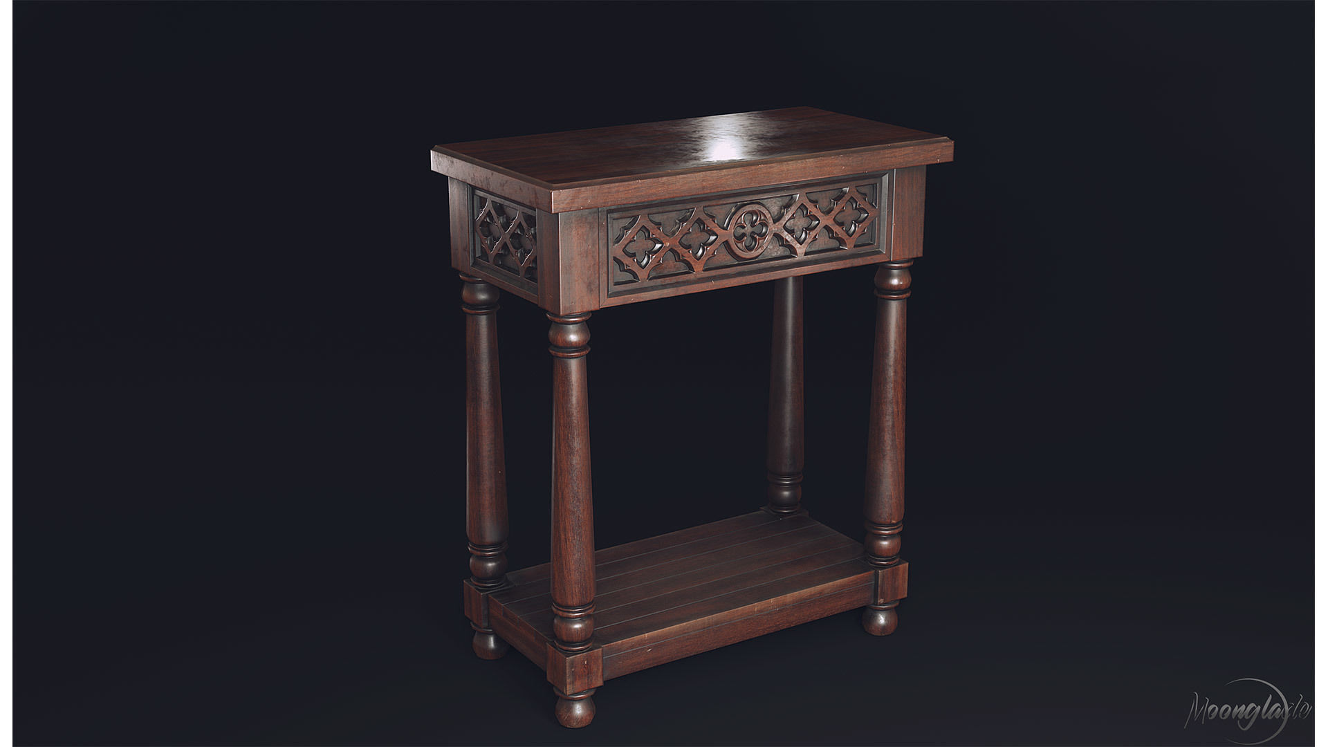 Gothic Furniture Collection Low-poly 3D model_17