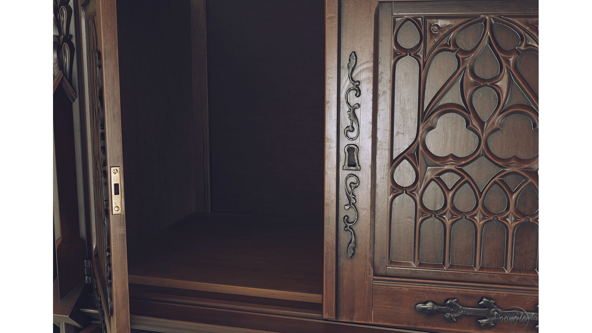 Gothic Furniture Collection Low-poly 3D model_10