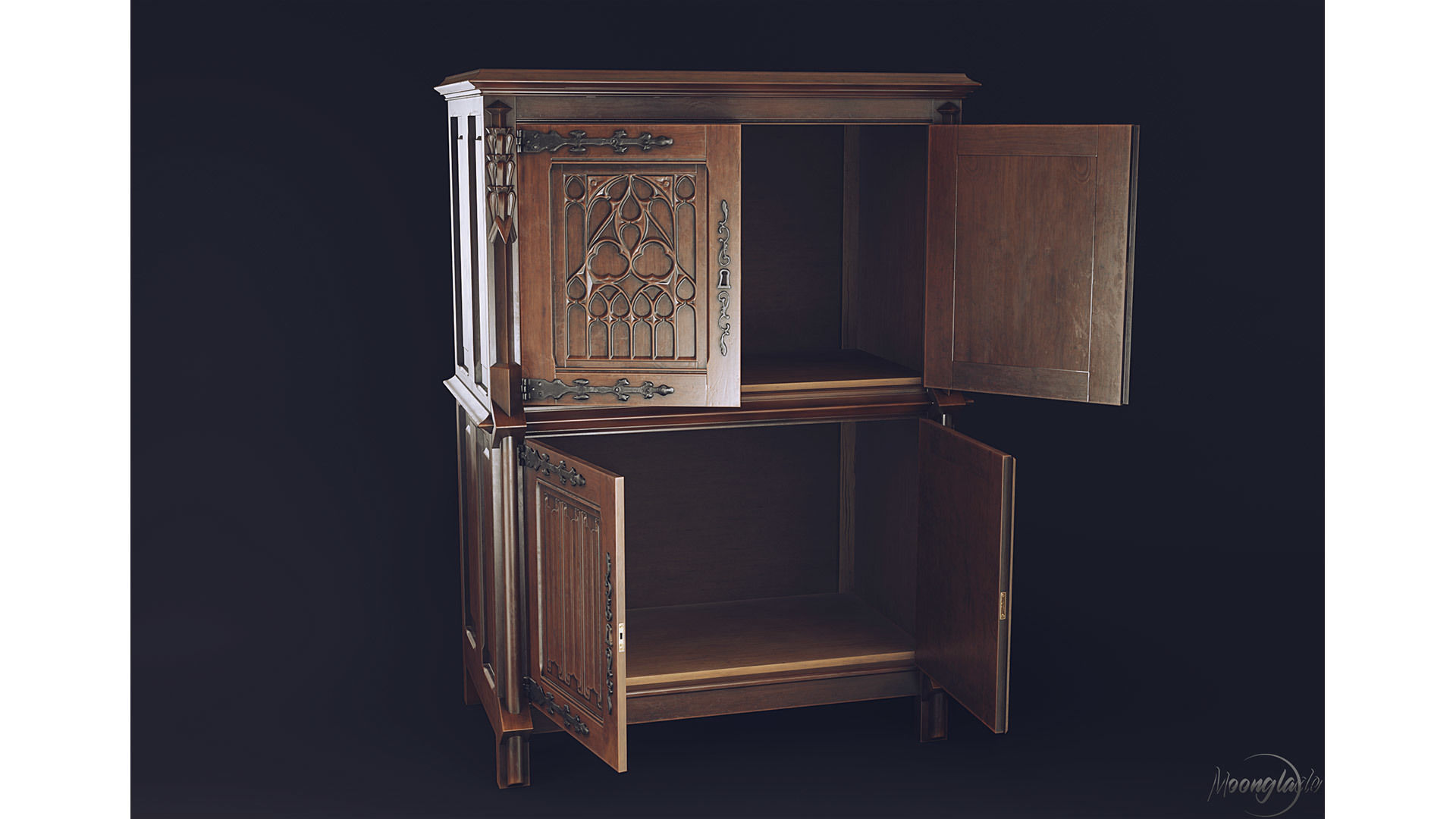 Gothic Furniture Collection Low-poly 3D model_9
