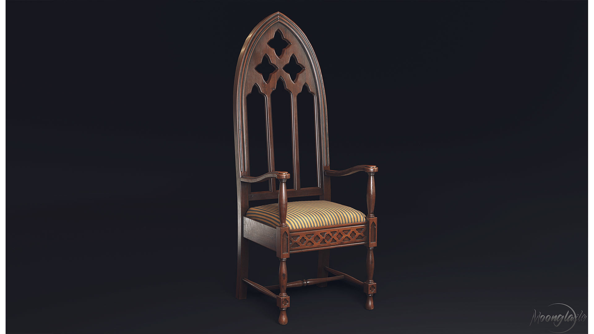 Gothic Furniture Collection Low-poly 3D model_11
