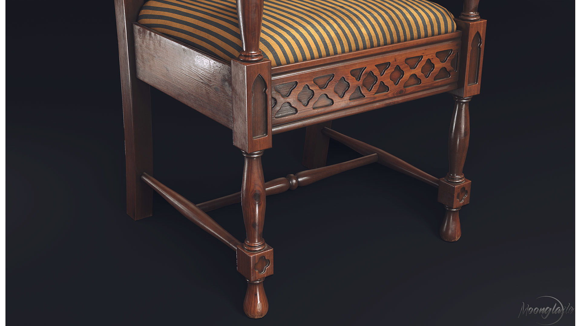 Gothic Furniture Collection Low-poly 3D model_12