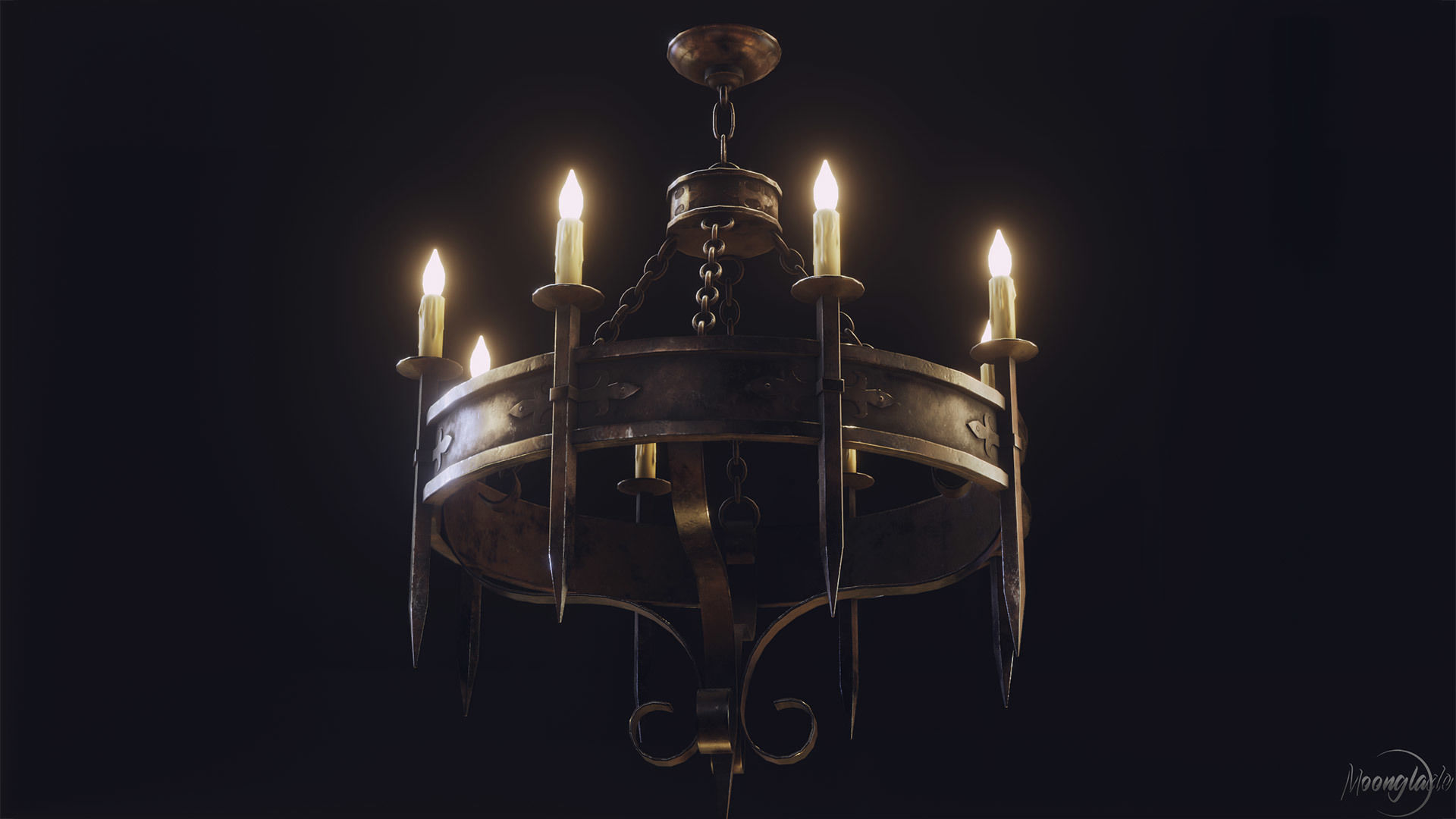 Gothic Furniture Collection Low-poly 3D model_15