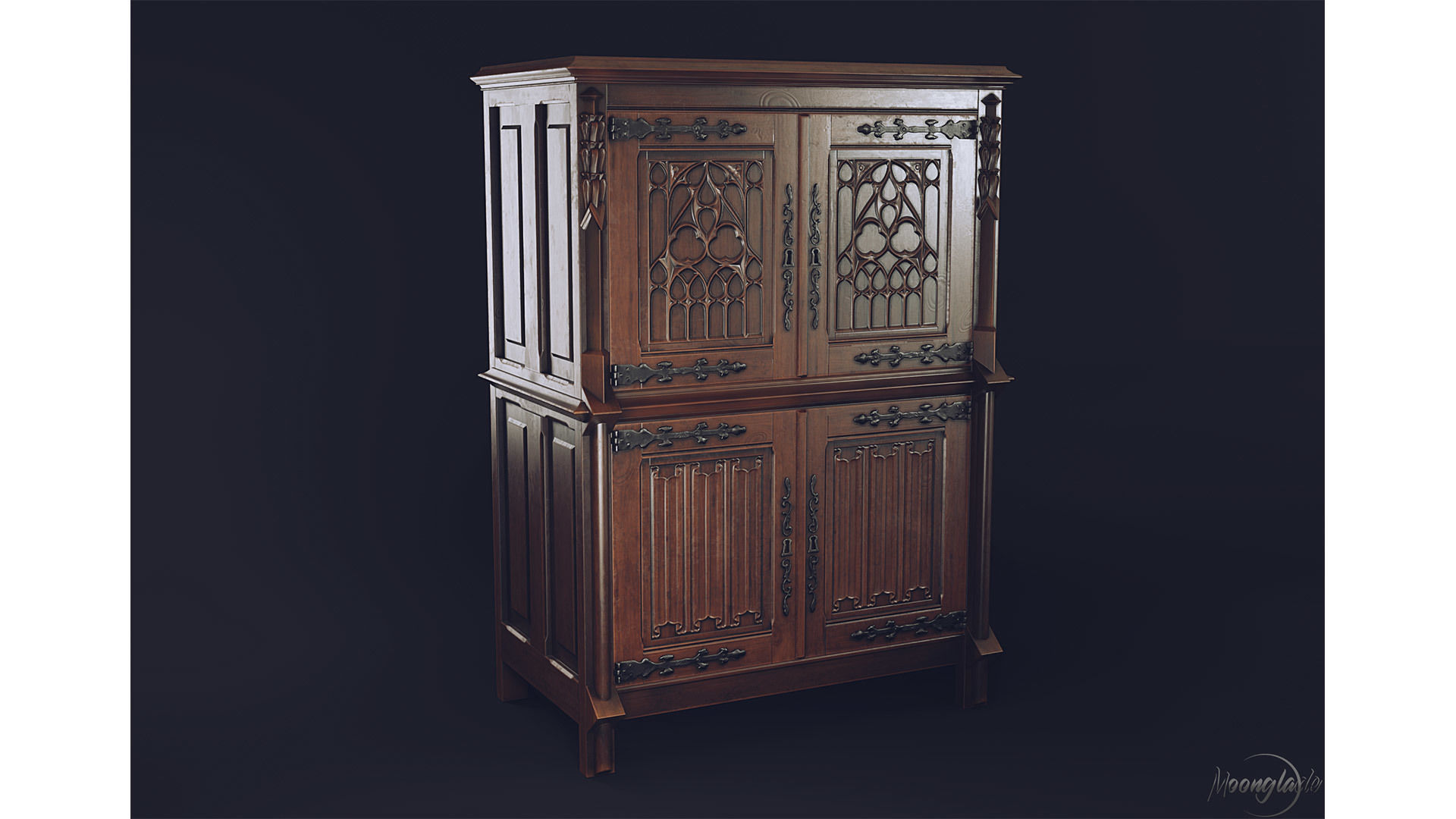 Gothic Furniture Collection Low-poly 3D model_8