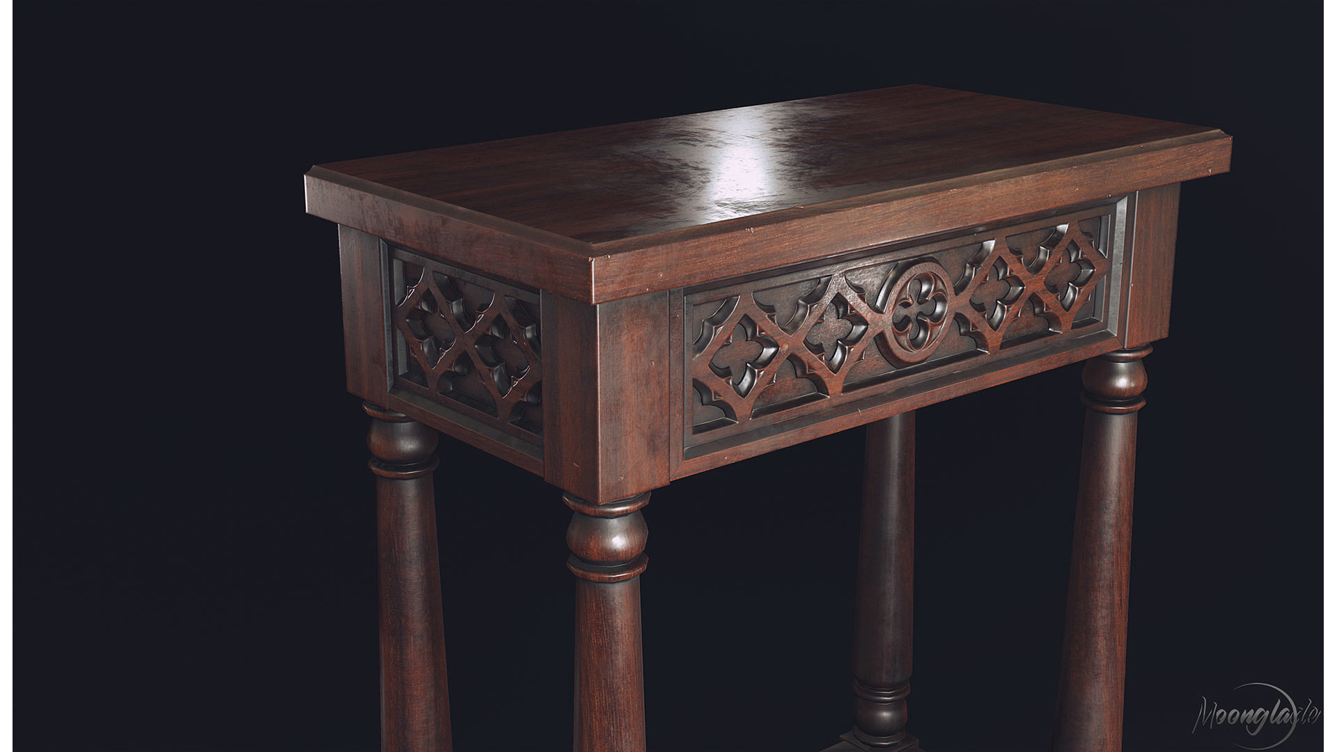 Gothic Furniture Collection Low-poly 3D model_18