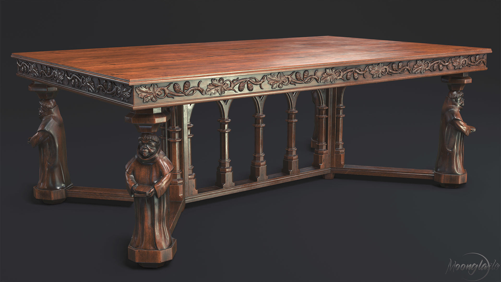 Gothic Furniture Collection Low-poly 3D model_22