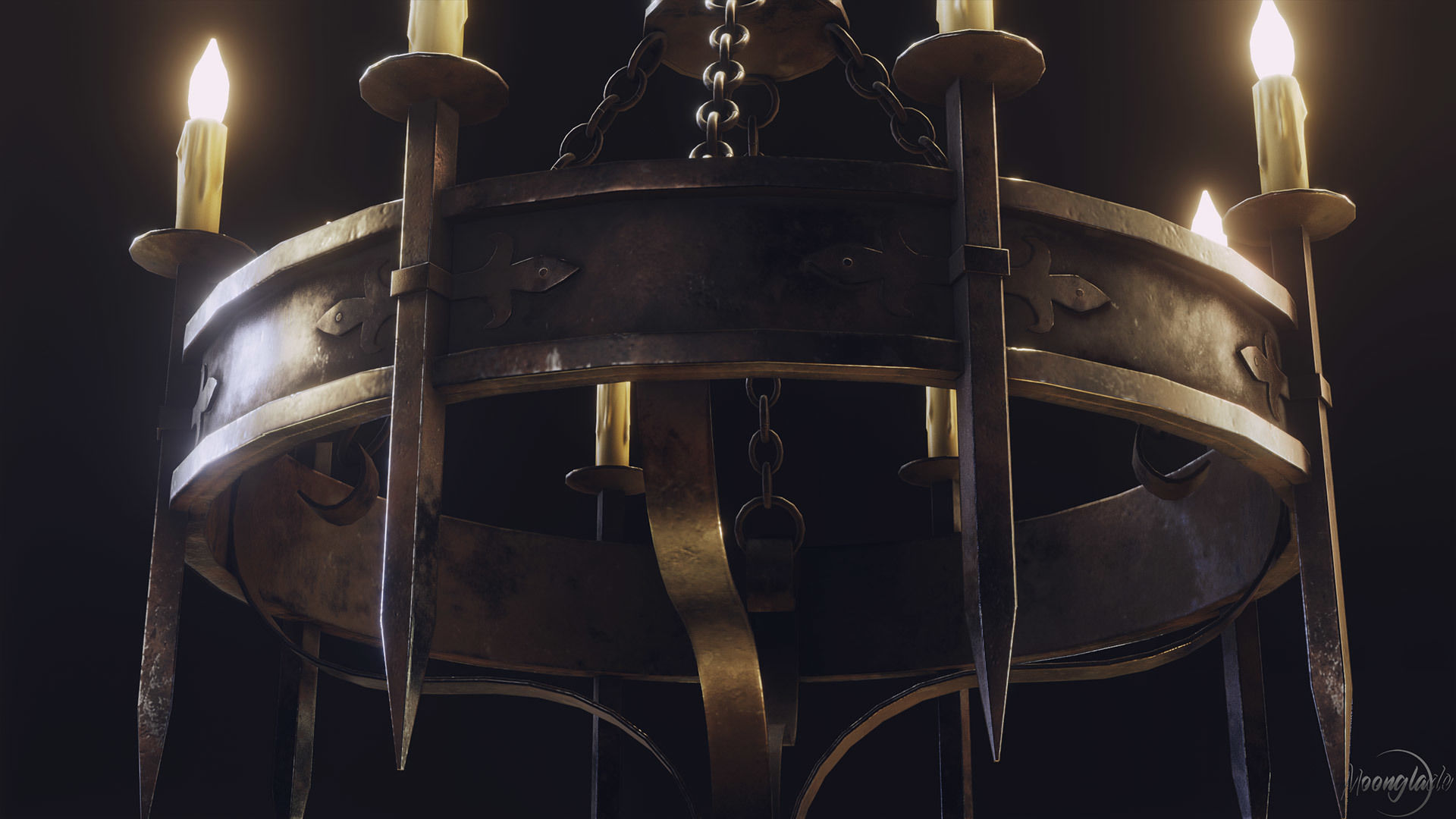 Gothic Furniture Collection Low-poly 3D model_16