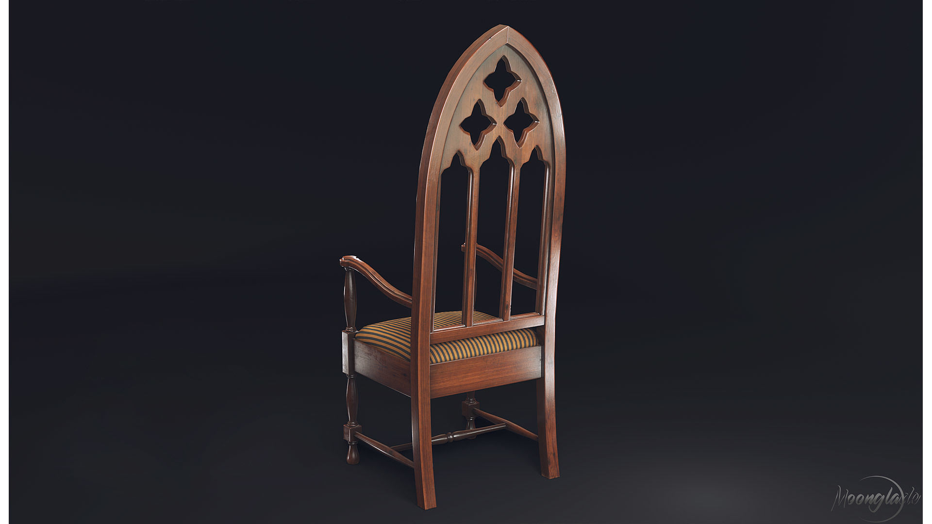 Gothic Furniture Collection Low-poly 3D model_14