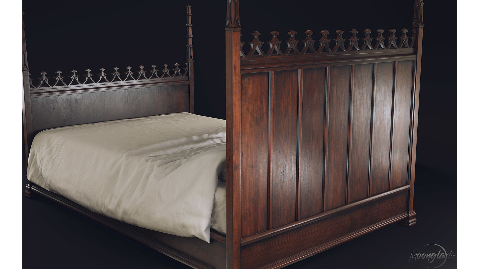 Gothic Furniture Collection Low-poly 3D model_4