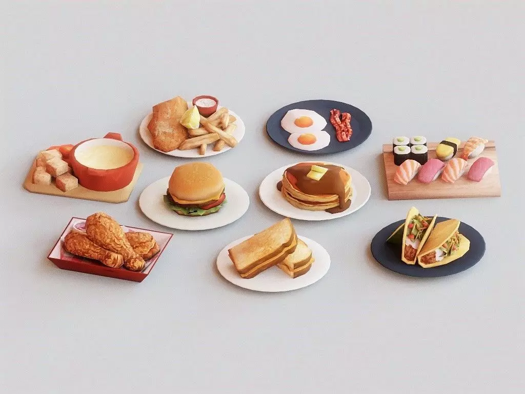 Food Pack G04 Low-poly 3D model_0