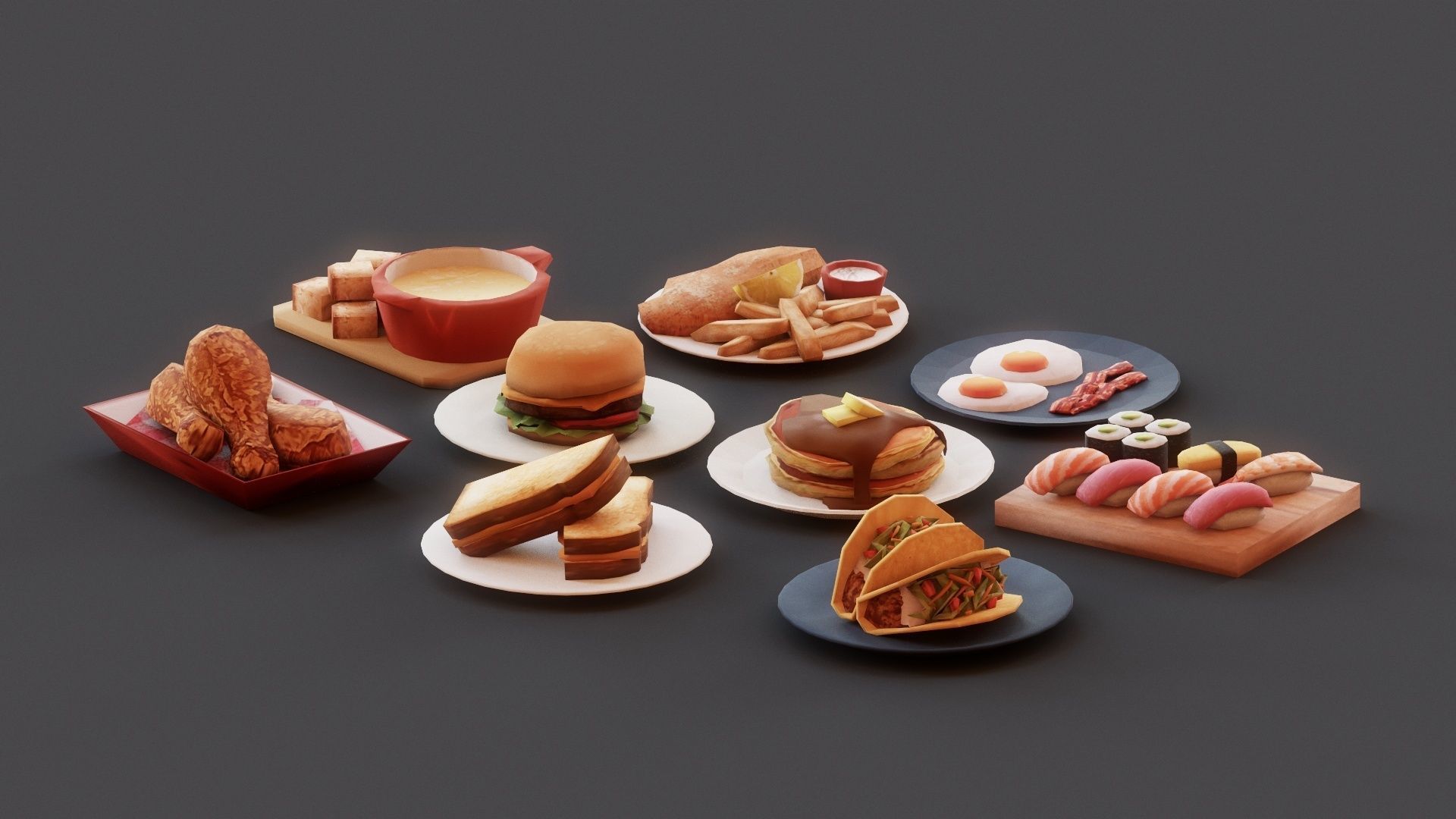 Food Pack G04 Low-poly 3D model_4