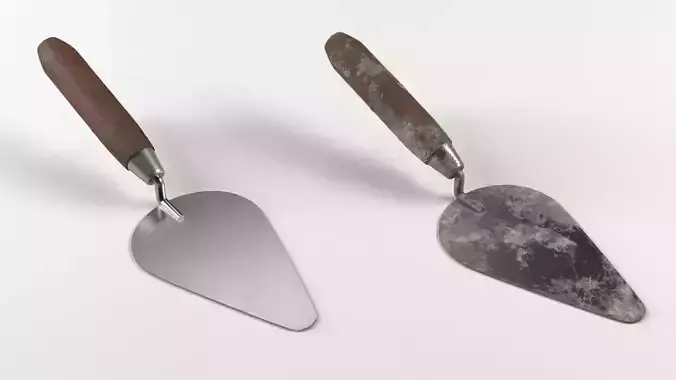 Cement Spatula Dirty and Clean