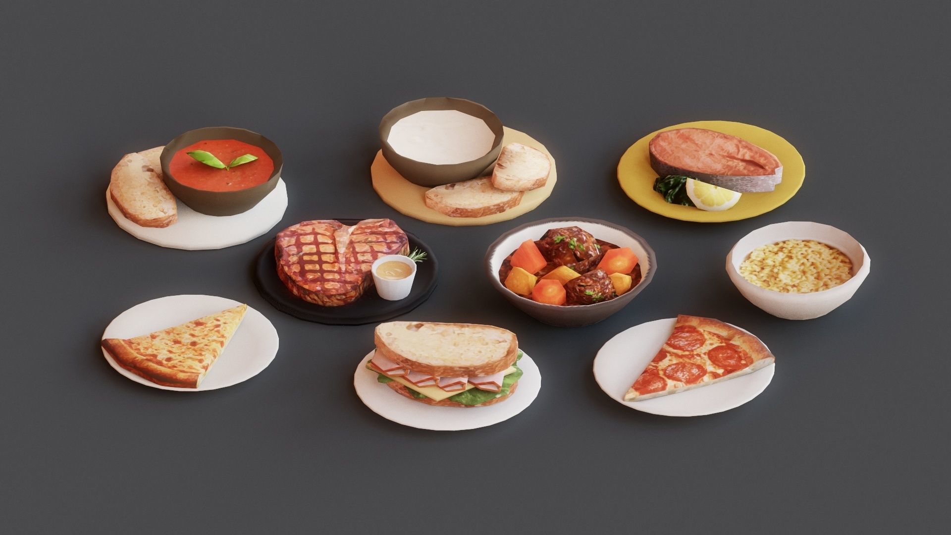 Food pack G05 Low-poly 3D model_4