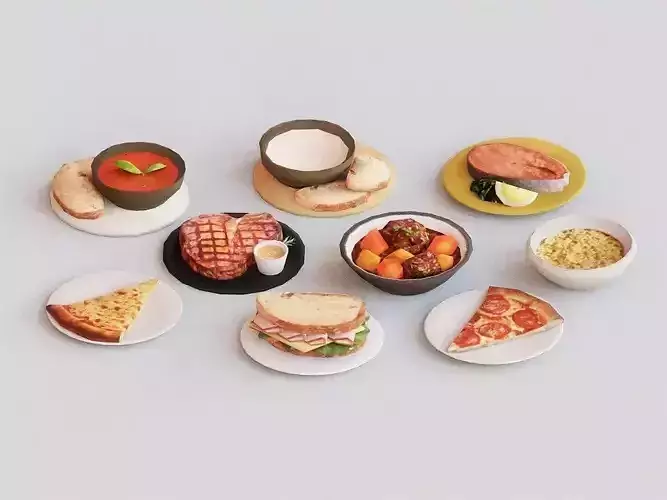 Food pack G05 Low-poly 3D model