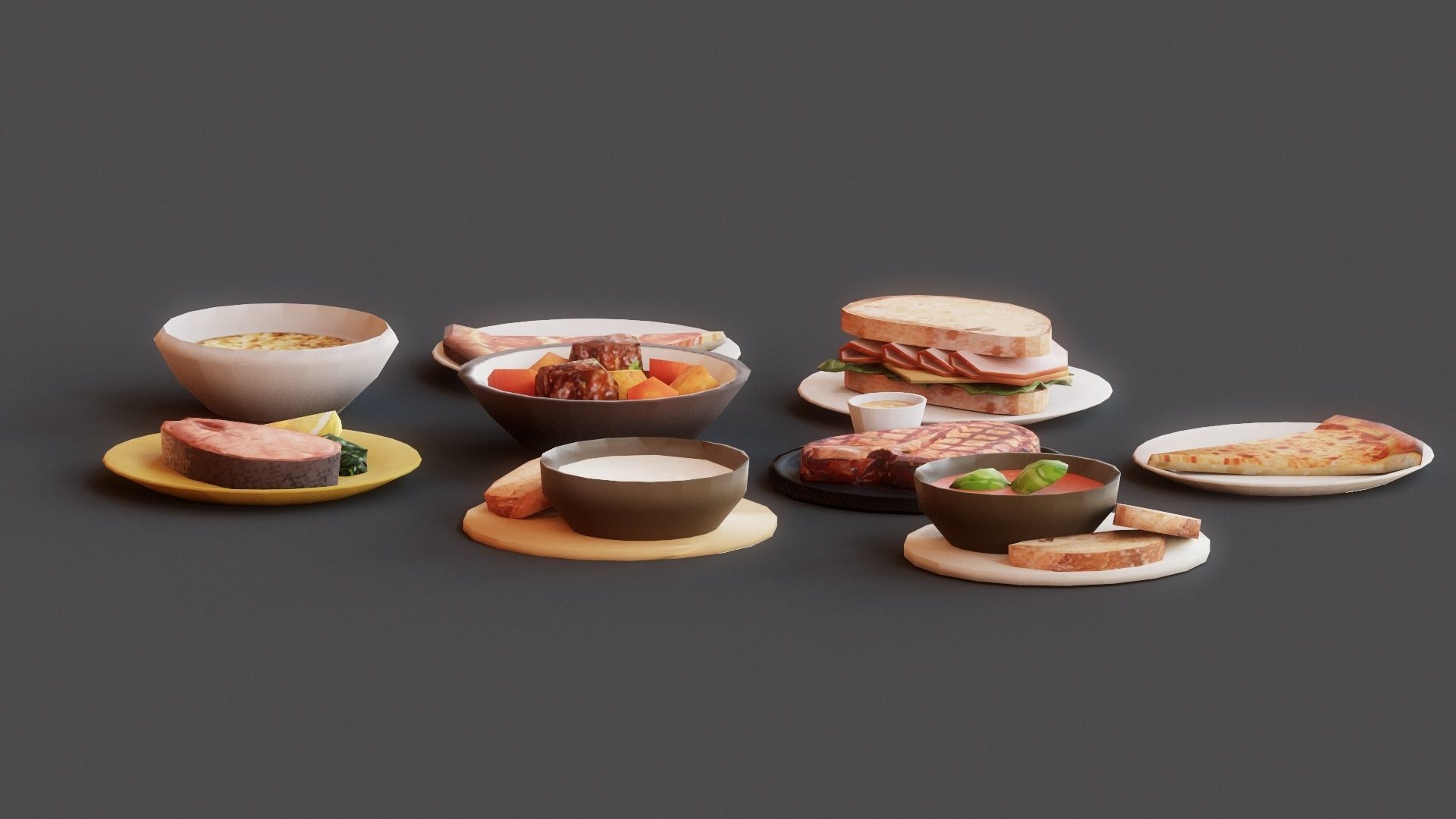 Food pack G05 Low-poly 3D model_6