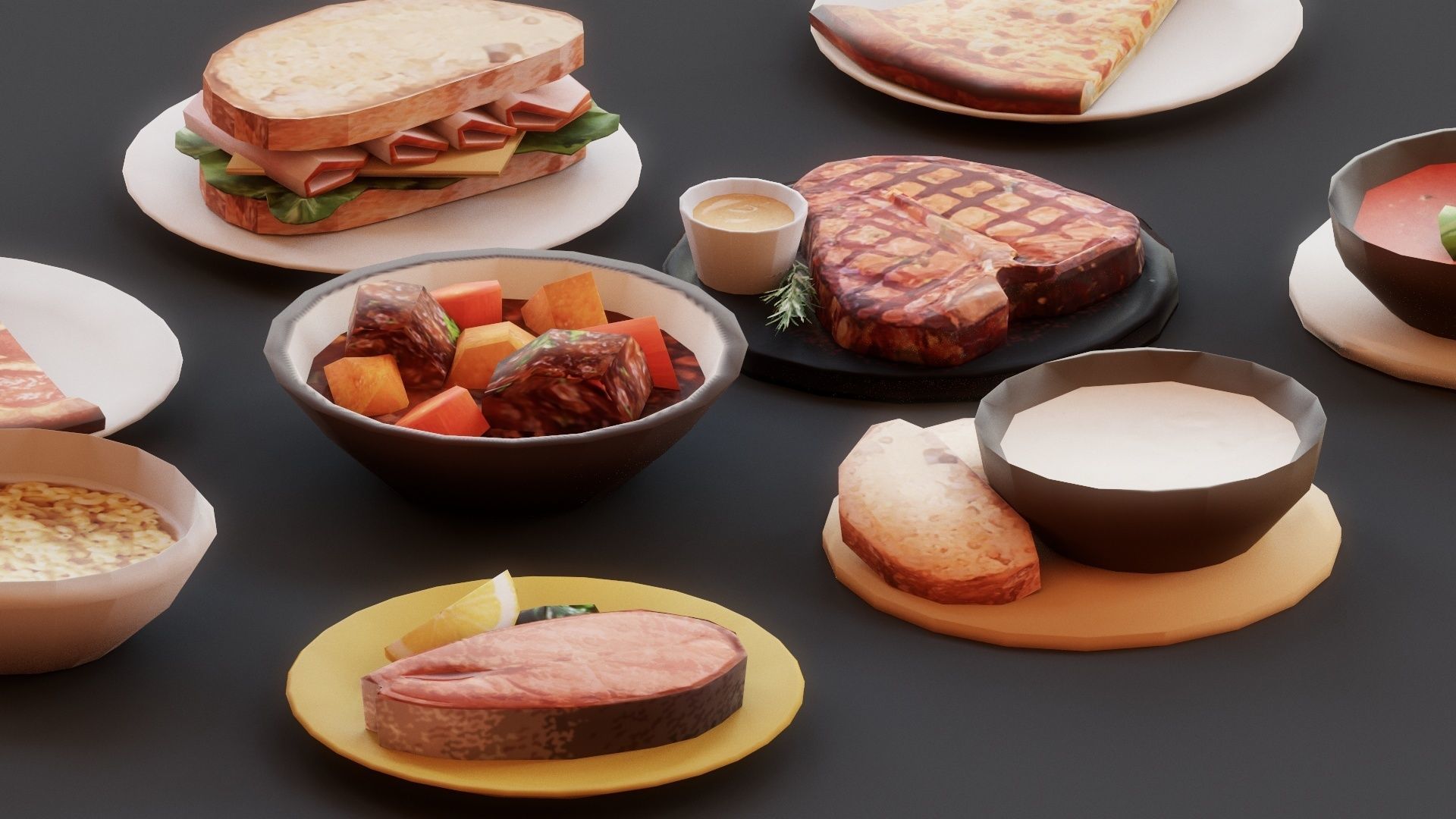 Food pack G05 Low-poly 3D model_7