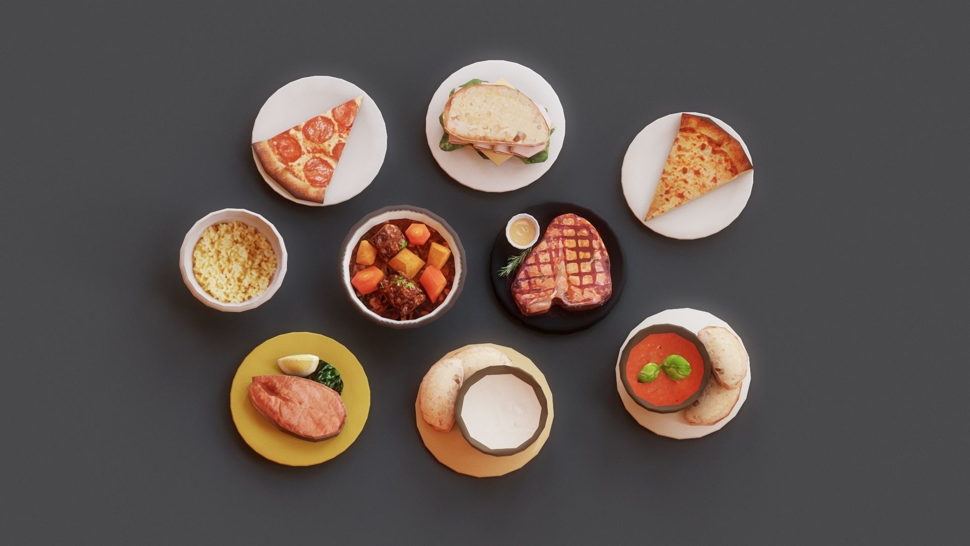 Food pack G05 Low-poly 3D model_5