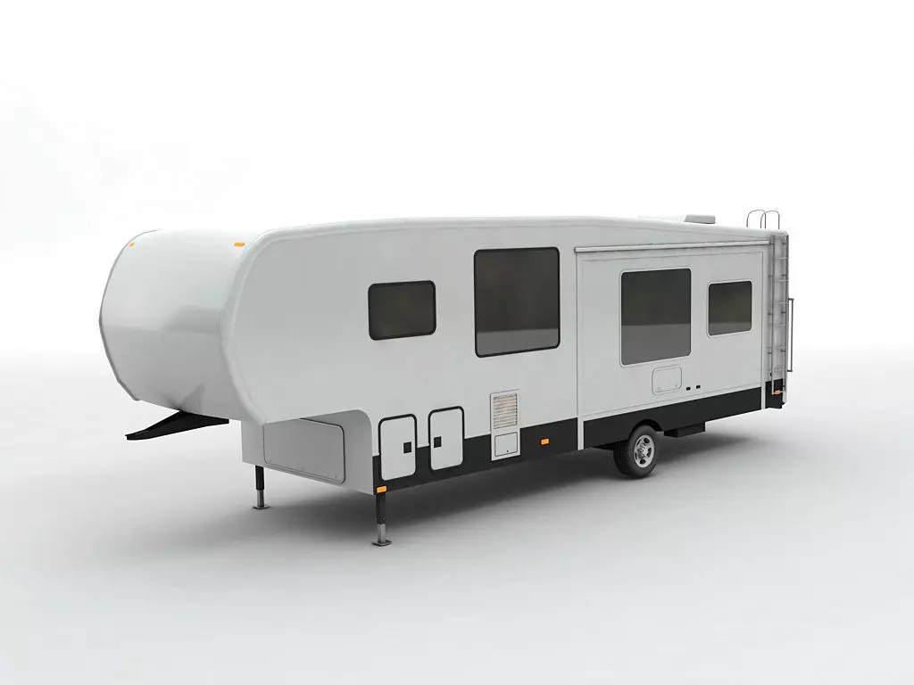Fifth Wheel Travel Trailer Toy Hauler 1-Axle 3D model