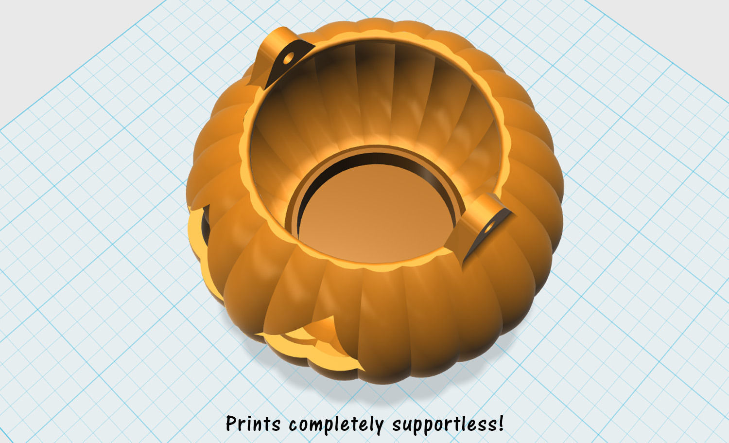 Halloween pumpkin for candle 3D print model_3