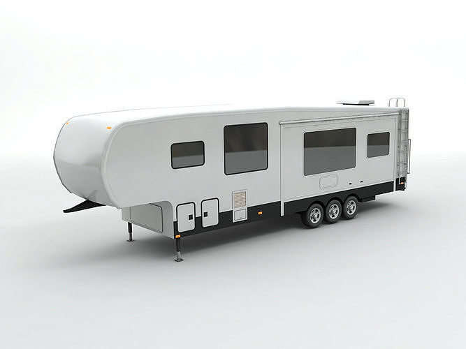 Fifth Wheel Travel Trailer Toy Hauler 3-Axle 3D model