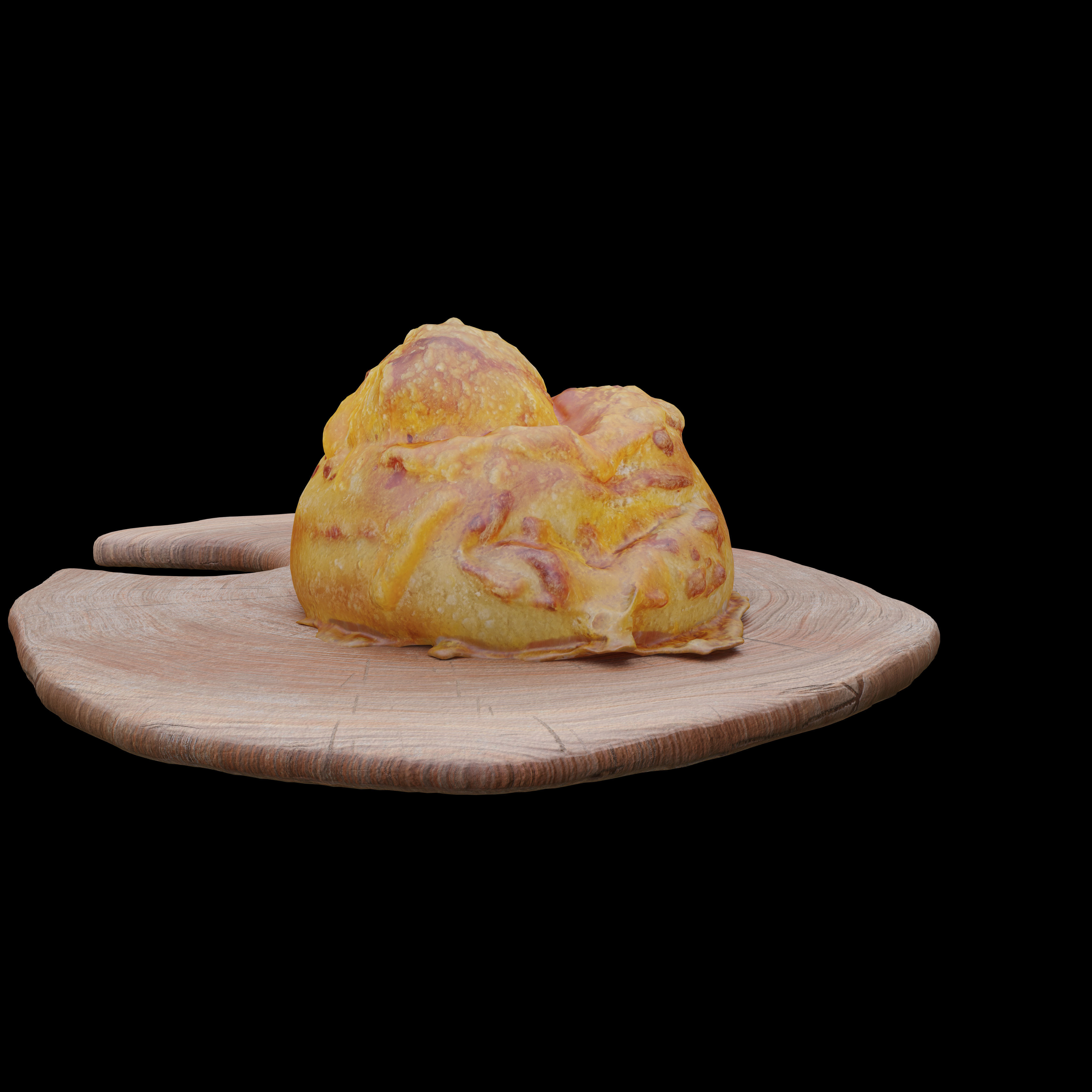 Bread 3D model - Photoscanned PBR Textures - Wood Tray Included Free low-poly 3D model_2