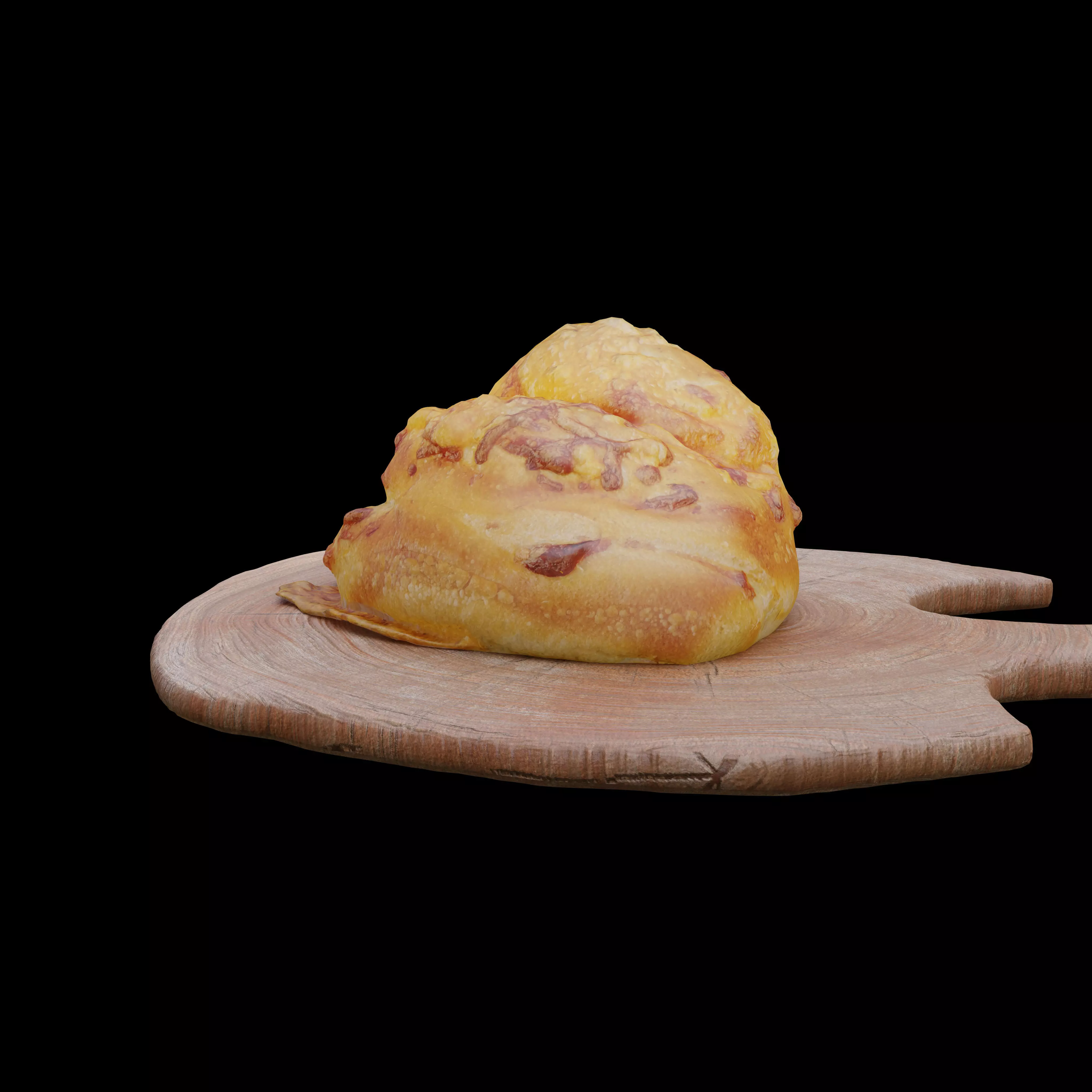 Bread 3D model - Photoscanned PBR Textures - Wood Tray Included Free low-poly 3D model_0