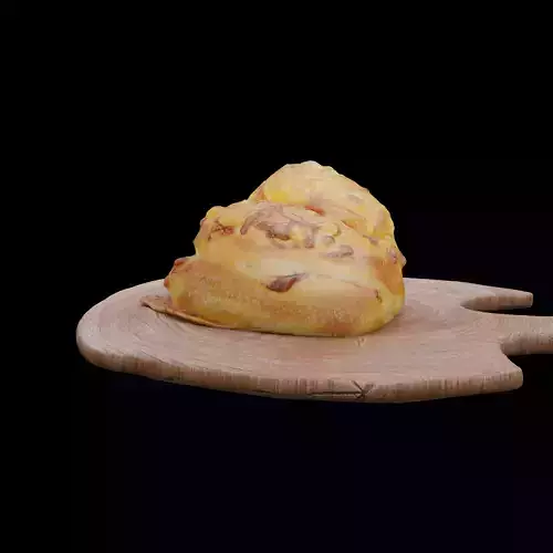 Bread 3D model - Photoscanned PBR Textures - Wood Tray Included Free low-poly 3D model