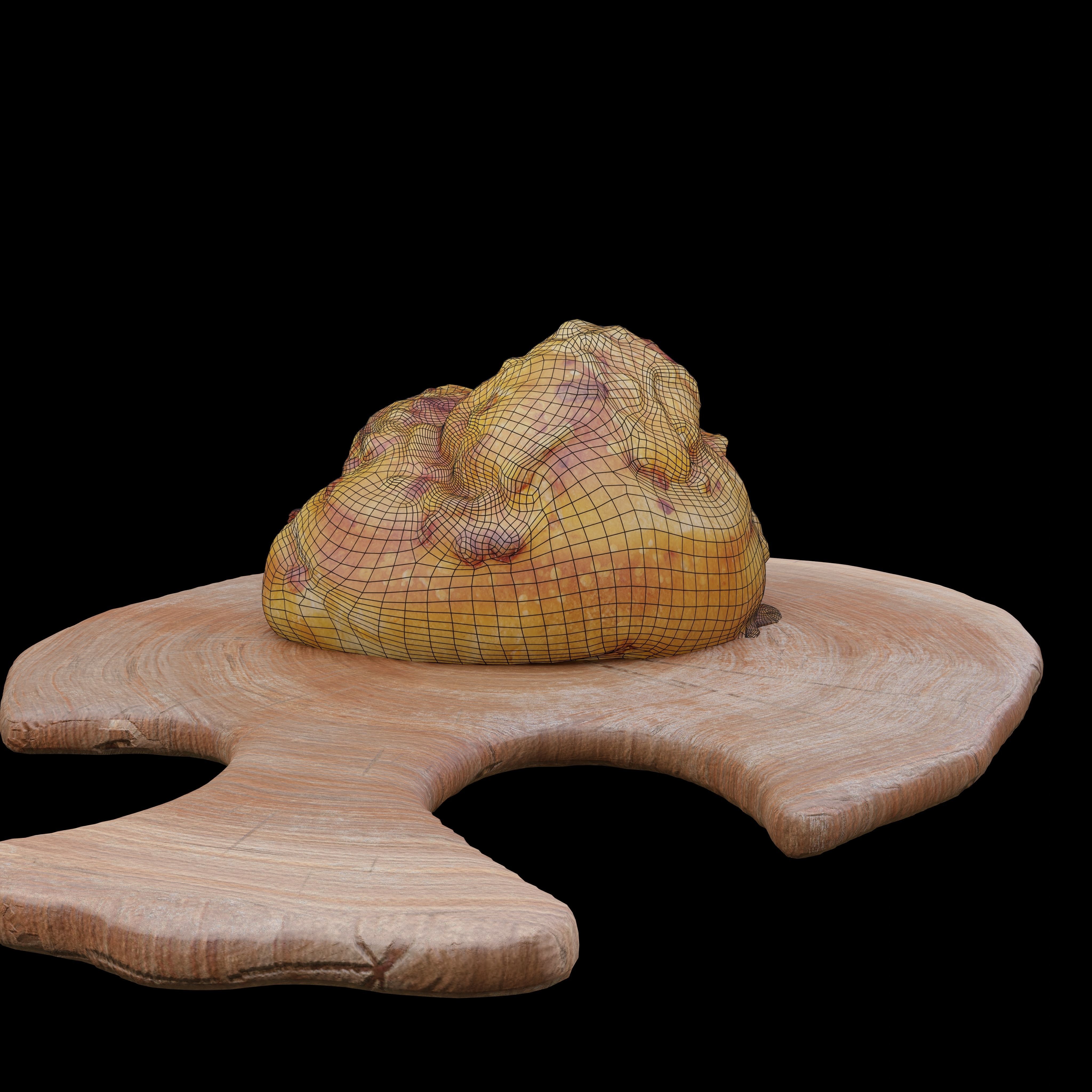 Bread 3D model - Photoscanned PBR Textures - Wood Tray Included Free low-poly 3D model_8