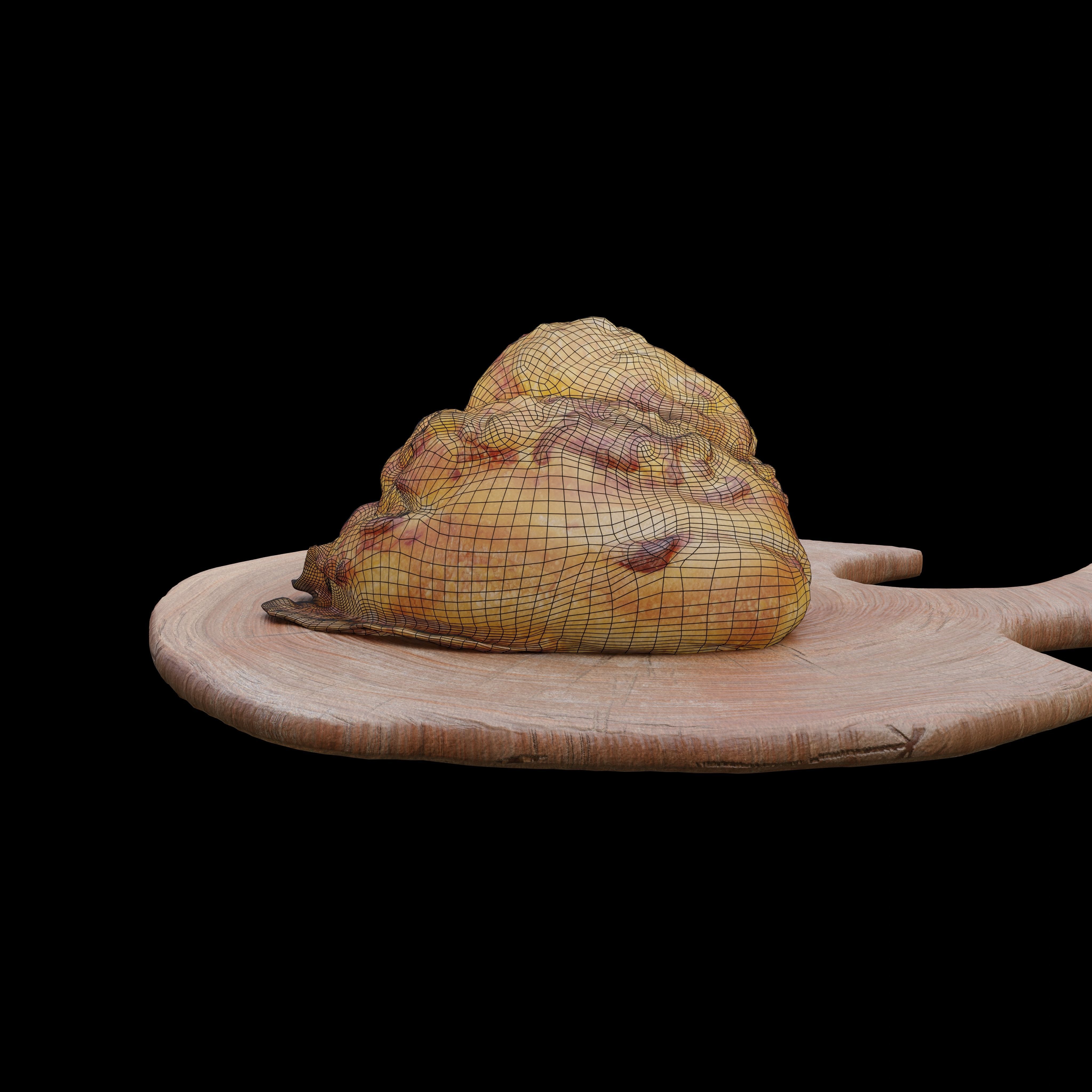 Bread 3D model - Photoscanned PBR Textures - Wood Tray Included Free low-poly 3D model_6