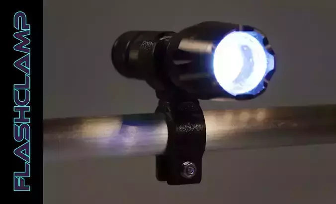 Flashlight clamp for bike 3D print model
