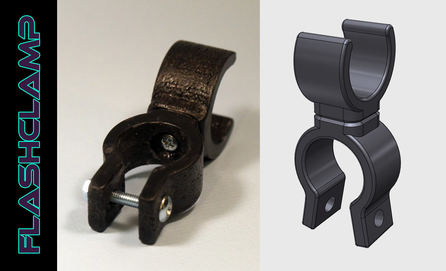 Flashlight clamp for bike 3D print model_4