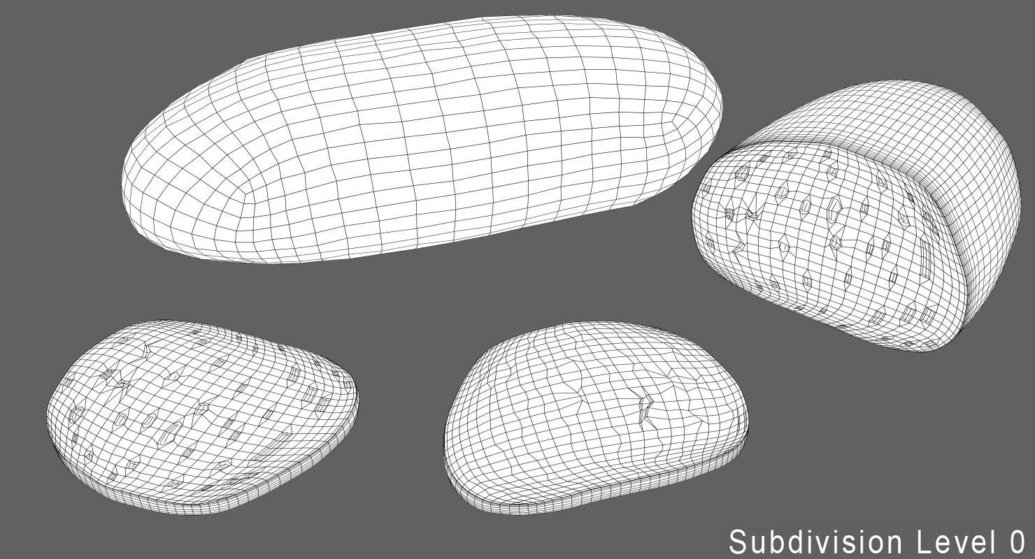 Bread slices Low-poly 3D model_10