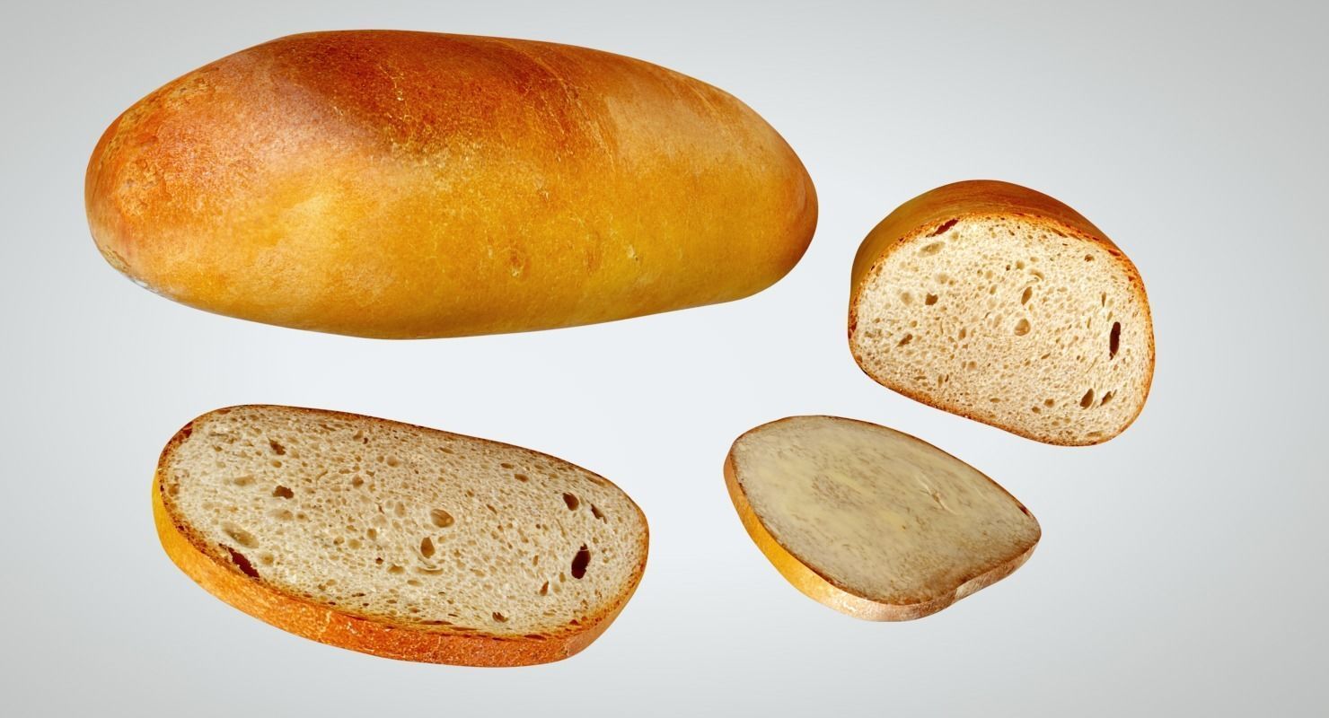 Bread slices Low-poly 3D model_5