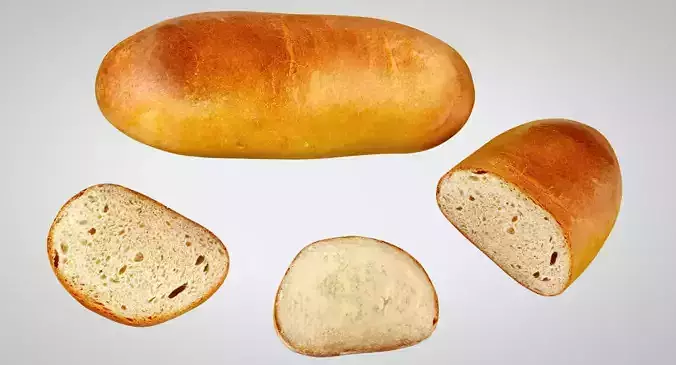 Bread slices Low-poly 3D model