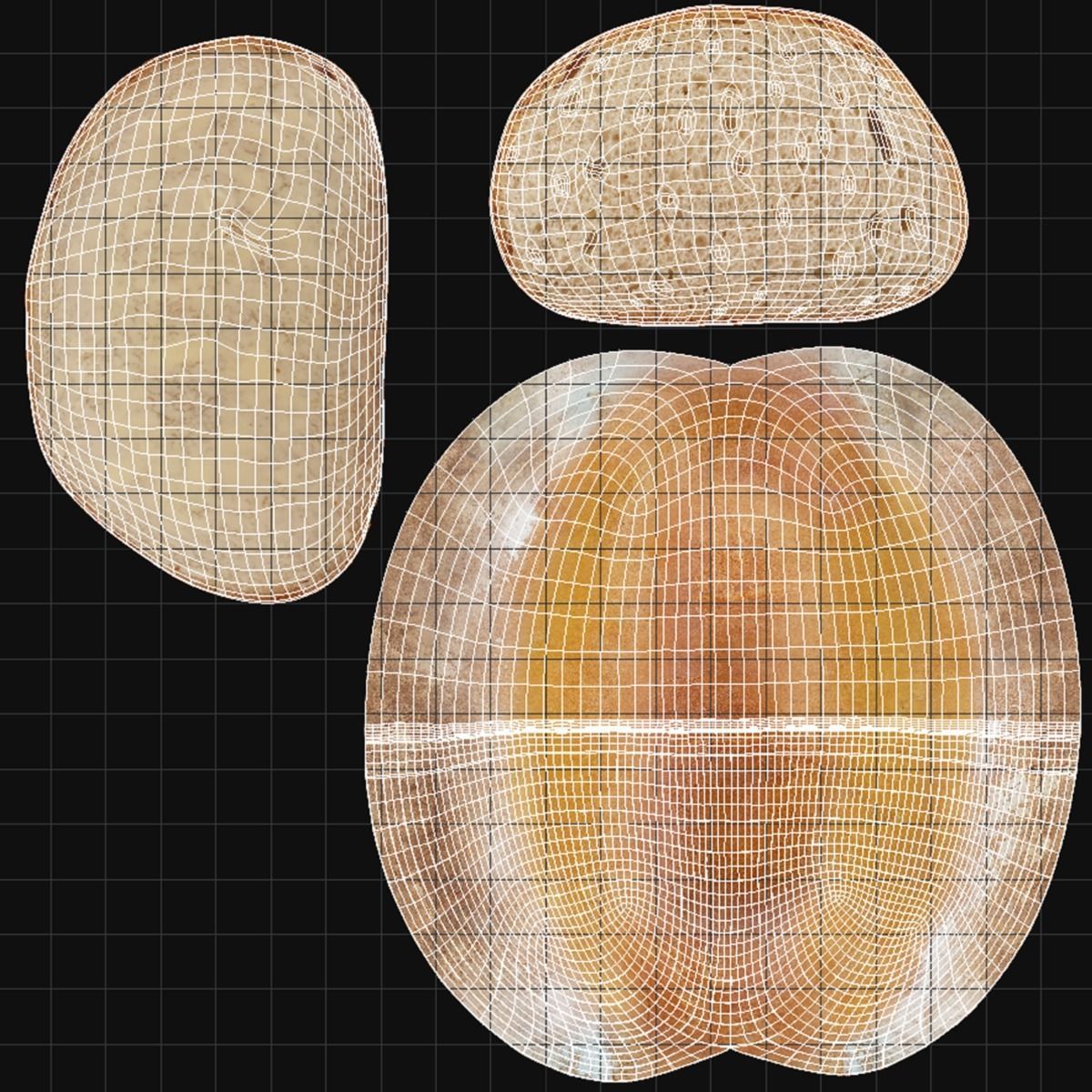 Bread slices Low-poly 3D model_12