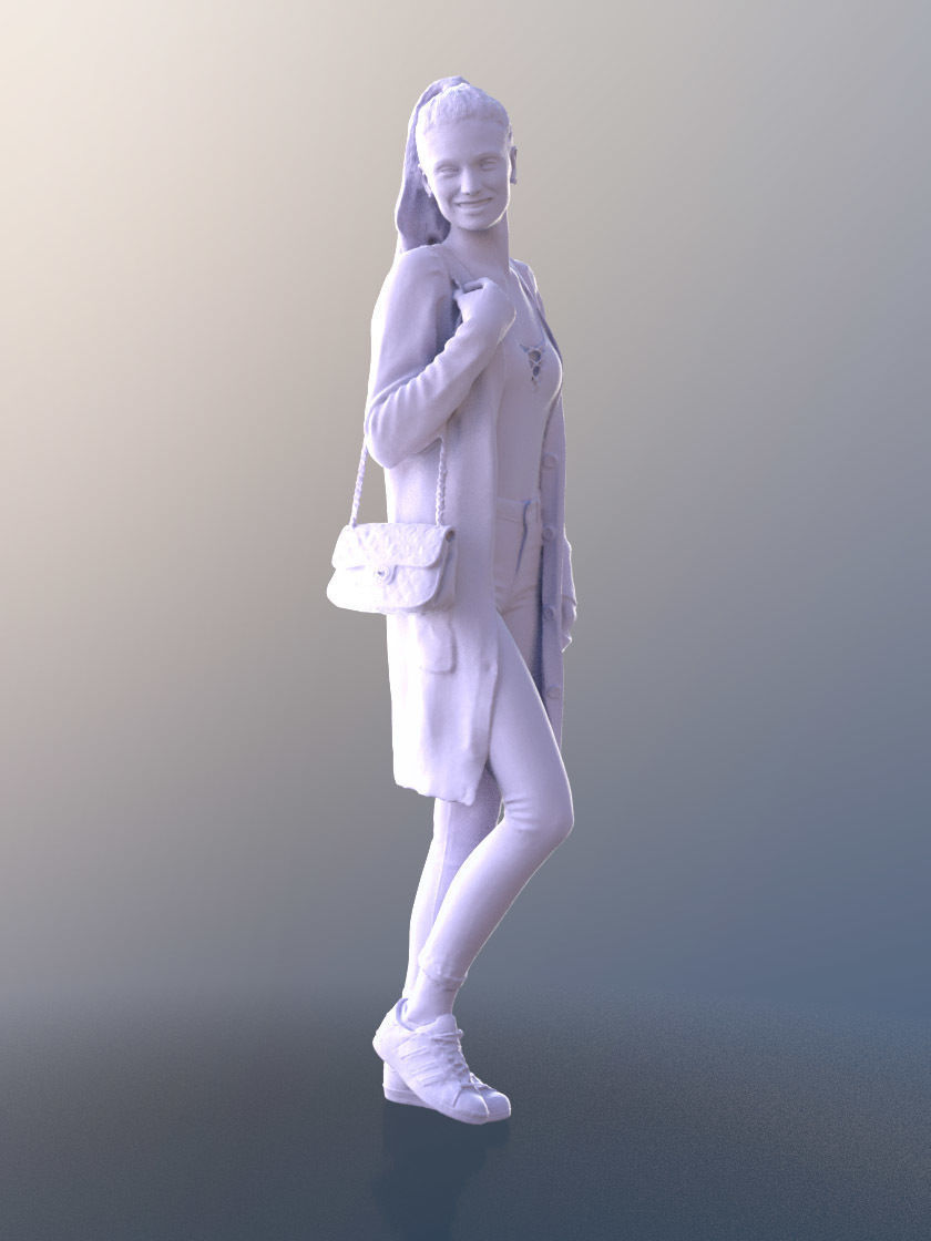Myriam 10011 - Walking Casual Girl Low-poly 3D model_4