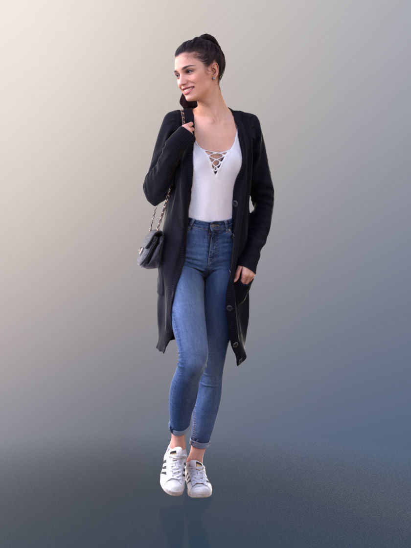 Myriam 10011 - Walking Casual Girl Low-poly 3D model_3